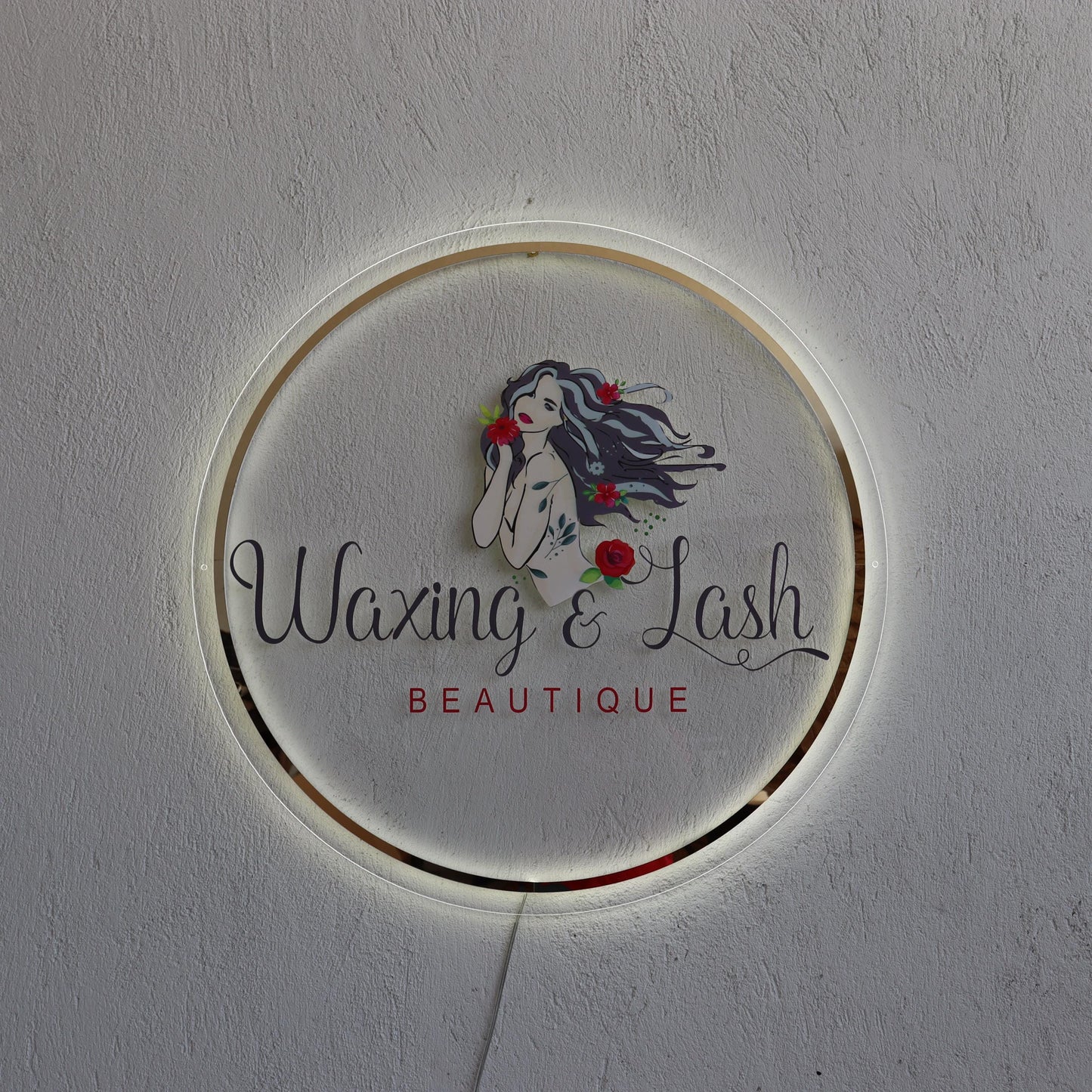 Uv Print Custom Sign Business Logo, Backlit Acrylic Sign, Personalized Business Name Sign, Salon Wall Decor, Office Sign, Store Sign