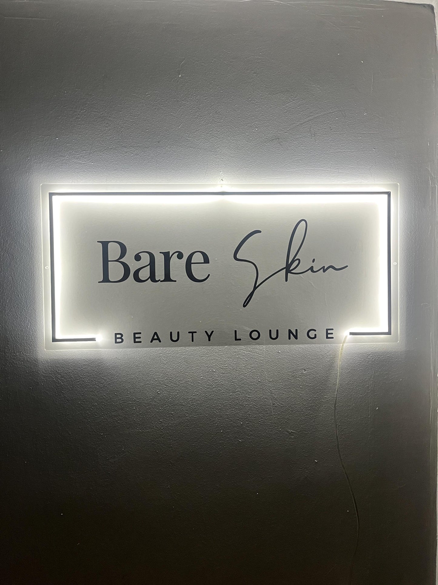 Frosted Acrylic Rectangle Custom Neon Sign, Backlit Acrylic Sign, Personalized Business Name Sign, Salon Wall Decor, Office Sign, Store Sign