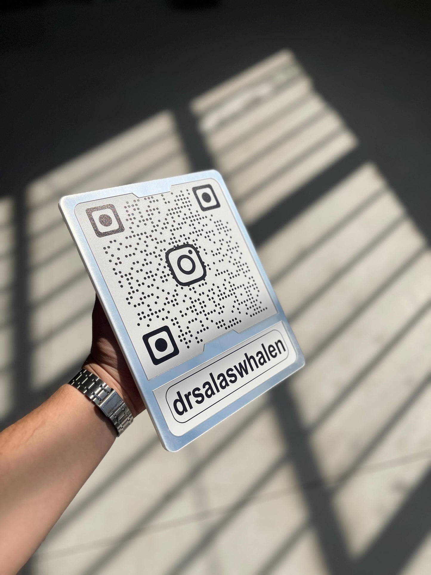 Custom Instagram QR Code Sign for Business, Laser Engraved Acrylic Social Media Plaque, Qr Code Sign For Business