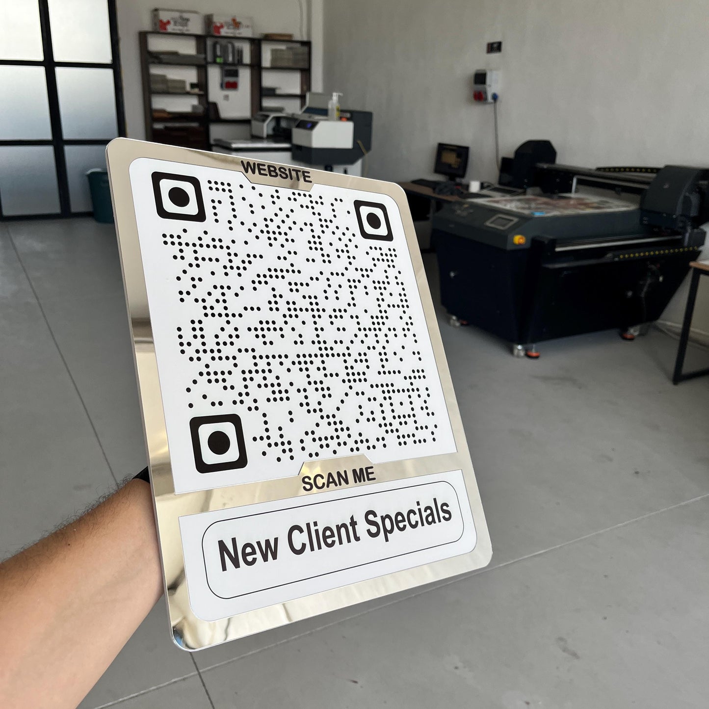 Custom Instagram QR Code Sign for Business, Laser Engraved Acrylic Social Media Plaque, Qr Code Sign For Business