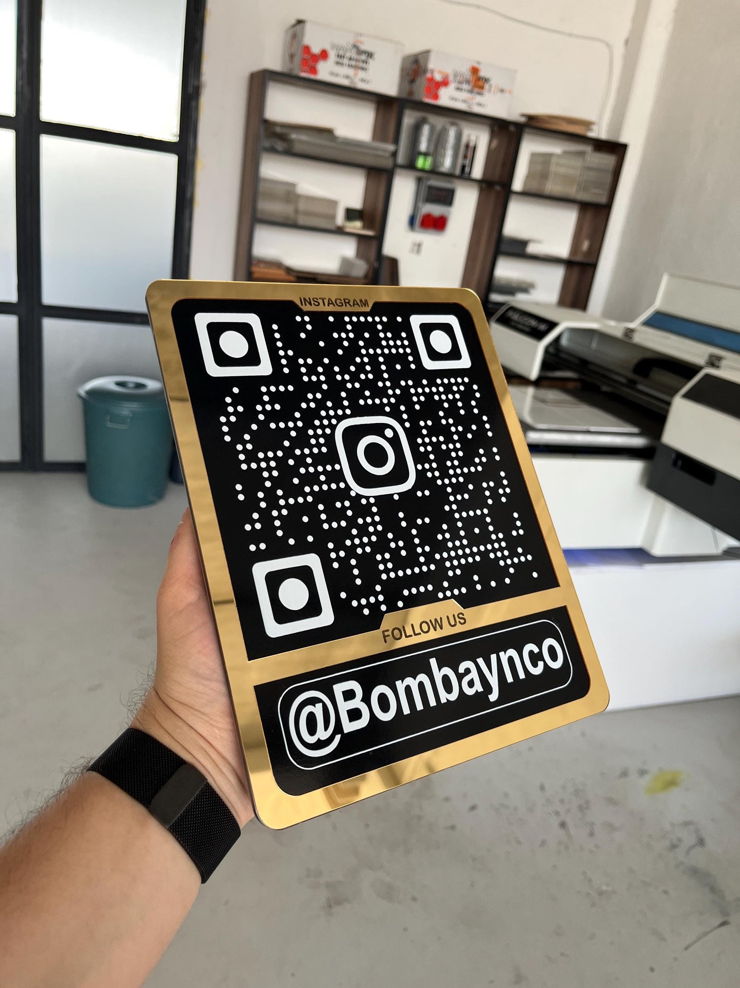 Custom Instagram QR Code Sign for Business, Laser Engraved Acrylic Social Media Plaque, Qr Code Sign For Business
