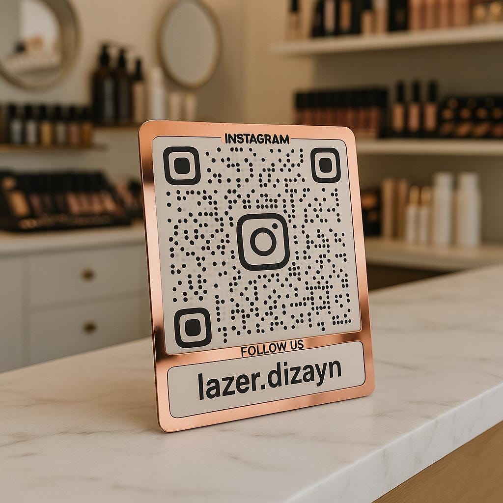 Custom Instagram QR Code Sign for Business, Laser Engraved Acrylic Social Media Plaque, Qr Code Sign For Business