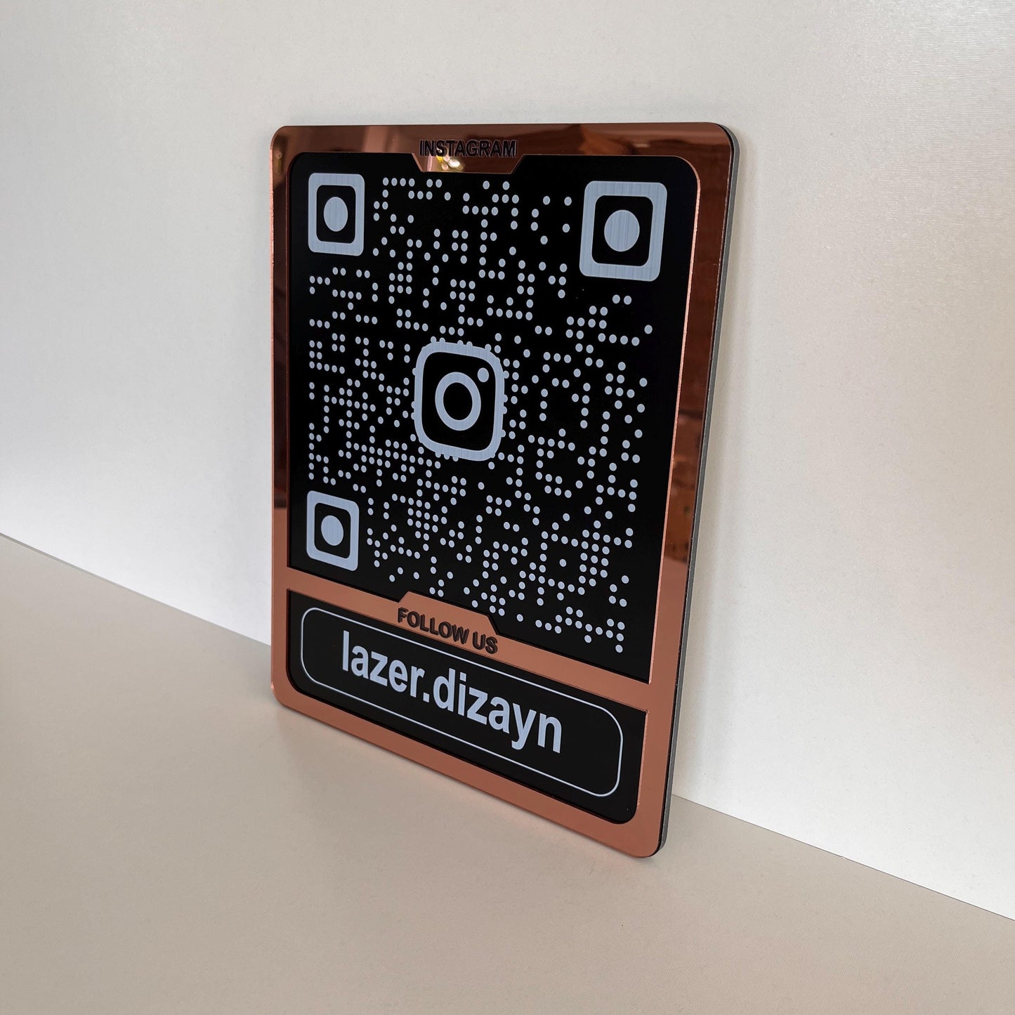 Custom Instagram QR Code Sign for Business, Laser Engraved Acrylic Social Media Plaque, Qr Code Sign For Business