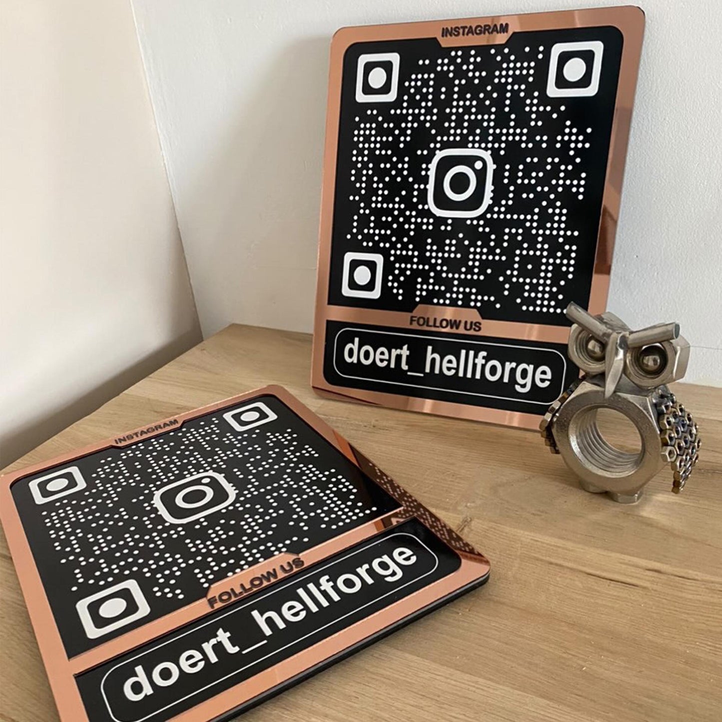 Custom Instagram QR Code Sign for Business, Laser Engraved Acrylic Social Media Plaque, Qr Code Sign For Business