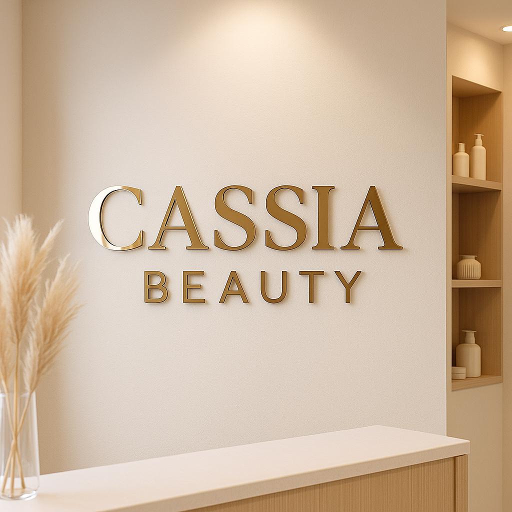 Large Acrylic Salon Wall Sign – Custom Laser Cut Logo Business Signage for Spa, Hair, and Beauty Salon Indoor Wall Decor Sticker
