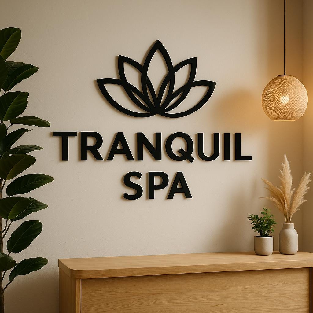 Large Acrylic Salon Wall Sign – Custom Laser Cut Logo Business Signage for Spa, Hair, and Beauty Salon Indoor Wall Decor Sticker