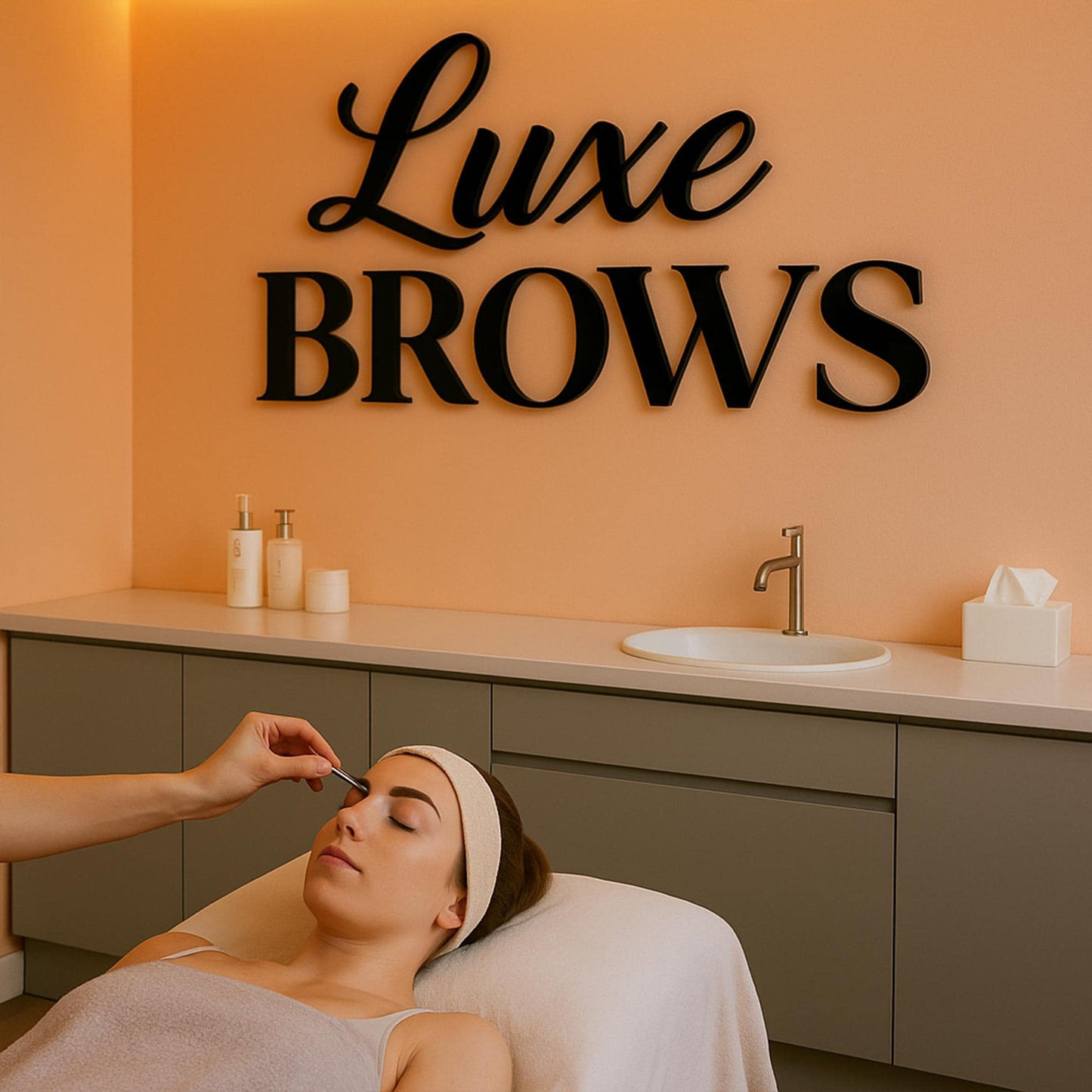 Business Logo Sign, Reception Logo Sign, Beauty Salon Sign, Laser Cut Logo Sign, 3D Business Sign, Business Signboard, Aesthetic Salon Sign