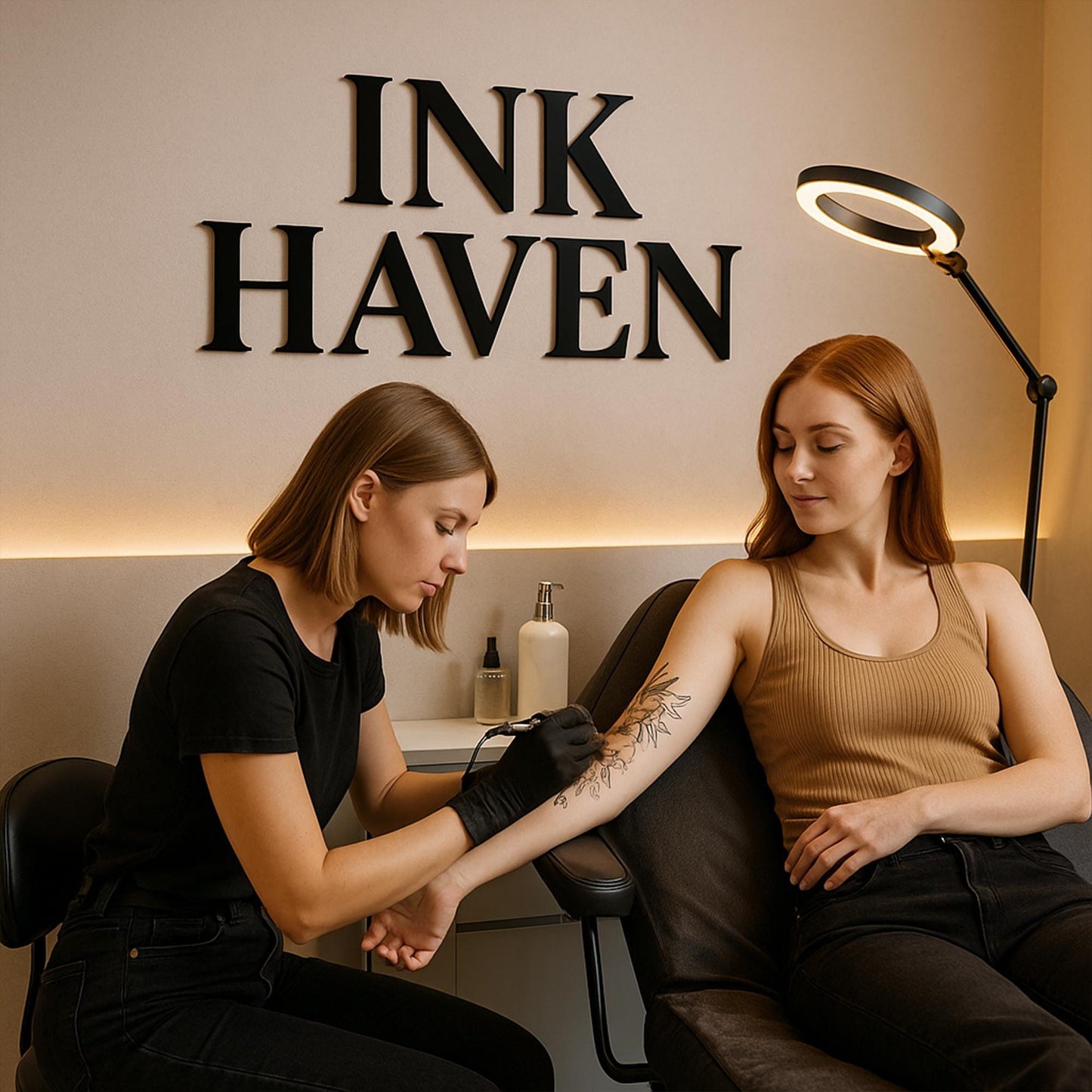 Custom Tattoo Studio Wall Sign | Personalized Business Name Sign for Tattoo Parlors | Modern 3D Acrylic Tattoo Wall Decor for Artists