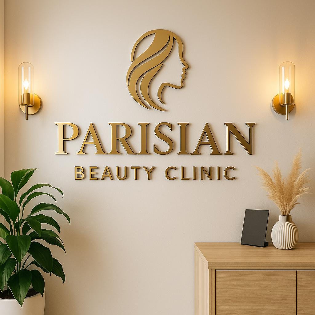 Large Acrylic Salon Wall Sign – Custom Laser Cut Logo Business Signage for Spa, Hair, and Beauty Salon Indoor Wall Decor Sticker