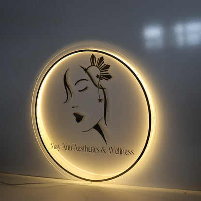 Business Neon Sign | Mirror Neon Sign |  Acrylic Custom Logo Decoration