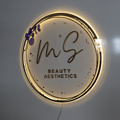 Business Neon Sign | Mirror Neon Sign |  Acrylic Custom Logo Decoration