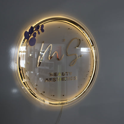 Business Neon Sign | Mirror Neon Sign |  Acrylic Custom Logo Decoration