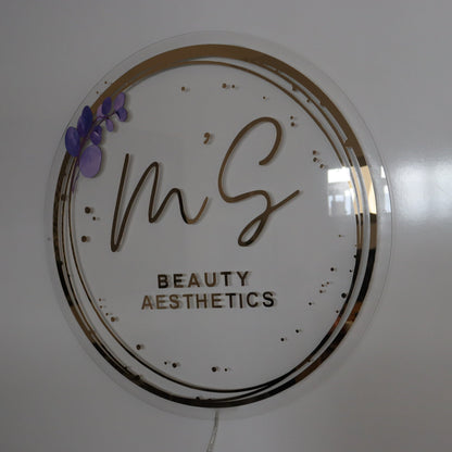 Business Neon Sign | Mirror Neon Sign |  Acrylic Custom Logo Decoration
