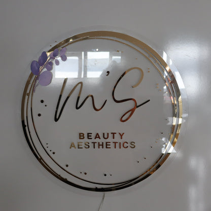 Business Neon Sign | Mirror Neon Sign |  Acrylic Custom Logo Decoration