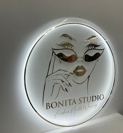 Business Neon Sign | Mirror Neon Sign |  Acrylic Custom Logo Decoration
