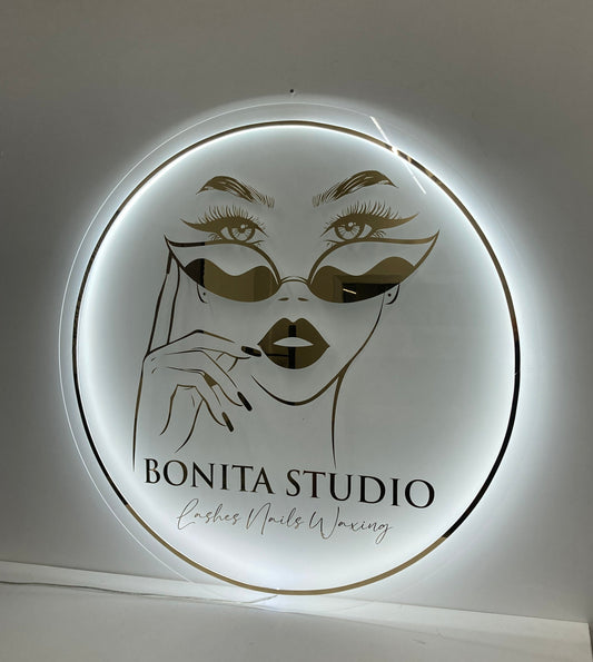 Business Neon Sign | Mirror Neon Sign |  Acrylic Custom Logo Decoration