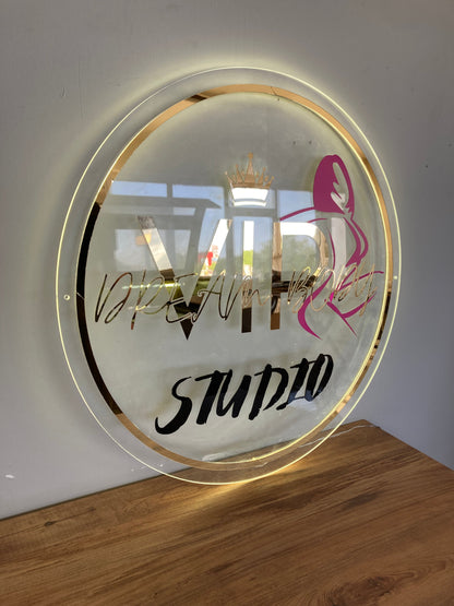 Business Neon Sign | Mirror Neon Sign |  Acrylic Custom Logo Decoration