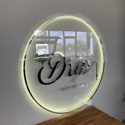 Business Neon Sign | Mirror Neon Sign |  Acrylic Custom Logo Decoration