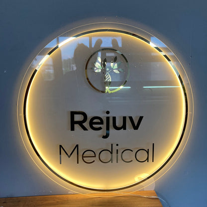 Business Neon Sign | Mirror Neon Sign |  Acrylic Custom Logo Decoration
