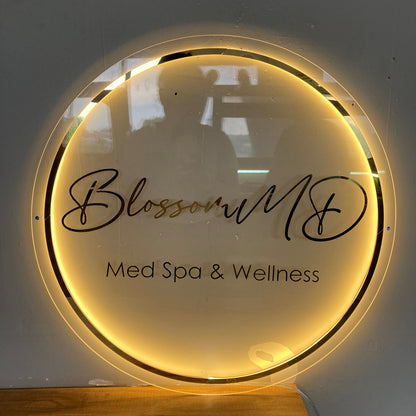 Business Neon Sign | Mirror Neon Sign |  Acrylic Custom Logo Decoration