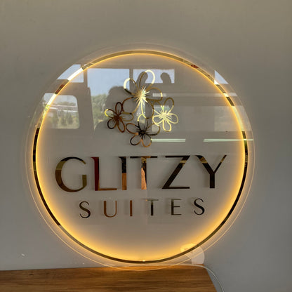 Business Neon Sign | Mirror Neon Sign |  Acrylic Custom Logo Decoration