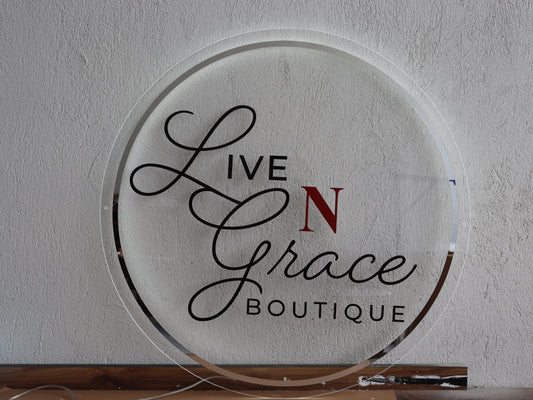 Business Neon Sign | Mirror Neon Sign |  Acrylic Custom Logo Decoration