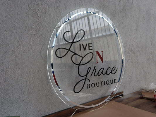 Business Neon Sign | Mirror Neon Sign |  Acrylic Custom Logo Decoration