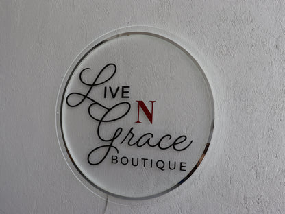 Business Neon Sign | Mirror Neon Sign |  Acrylic Custom Logo Decoration