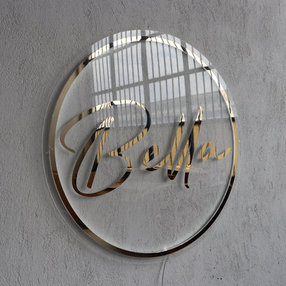 Business Neon Sign | Mirror Neon Sign |  Acrylic Custom Logo Decoration