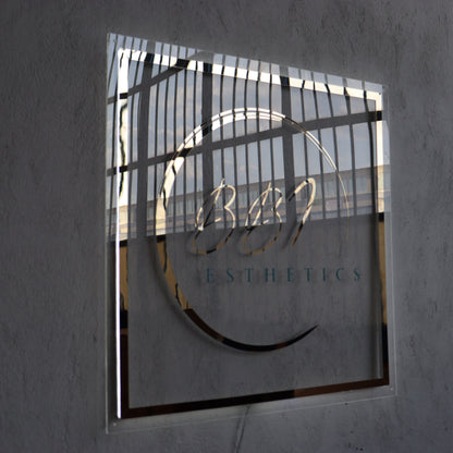 Business Neon Sign | Mirror Neon Sign |  Acrylic Custom Logo Decoration