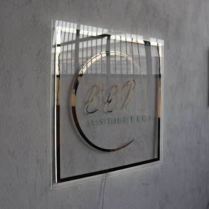Business Neon Sign | Mirror Neon Sign |  Acrylic Custom Logo Decoration