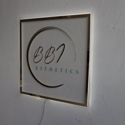 Business Neon Sign | Mirror Neon Sign |  Acrylic Custom Logo Decoration