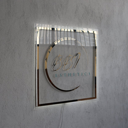 Business Neon Sign | Mirror Neon Sign |  Acrylic Custom Logo Decoration