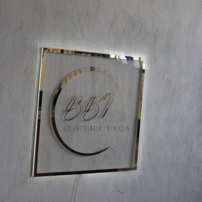 Business Neon Sign | Mirror Neon Sign |  Acrylic Custom Logo Decoration
