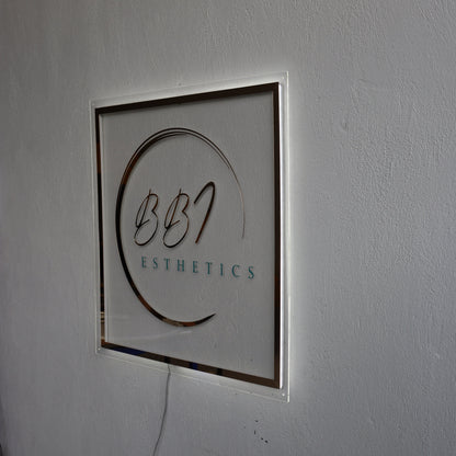 Business Neon Sign | Mirror Neon Sign |  Acrylic Custom Logo Decoration