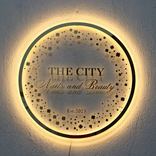 Business Neon Sign | Mirror Neon Sign |  Acrylic Custom Logo Decoration