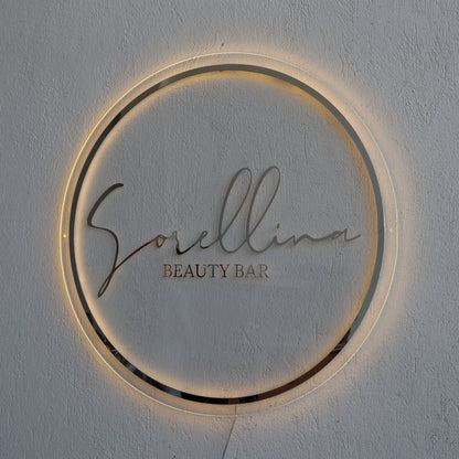 Business Neon Sign | Mirror Neon Sign |  Acrylic Custom Logo Decoration
