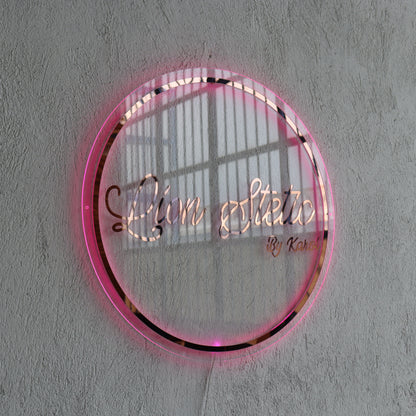 Business Neon Sign | Mirror Neon Sign |  Acrylic Custom Logo Decoration