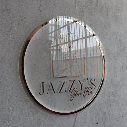 Business Neon Sign | Mirror Neon Sign |  Acrylic Custom Logo Decoration