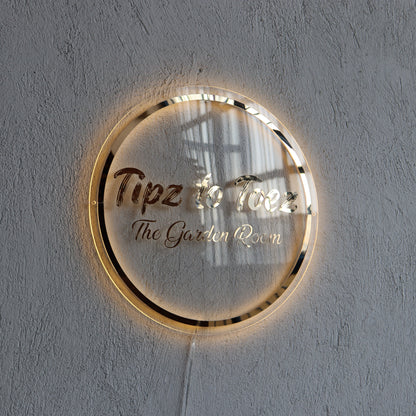 Business Neon Sign | Mirror Neon Sign |  Acrylic Custom Logo Decoration