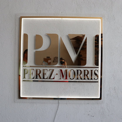 Business Neon Sign | Mirror Neon Sign |  Acrylic Custom Logo Decoration