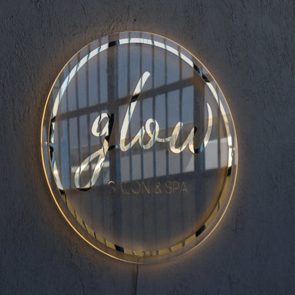 Business Neon Sign | Mirror Neon Sign |  Acrylic Custom Logo Decoration