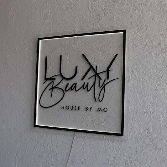 Square Business Neon Sign | Mirror Neon Sign |  Acrylic Custom Logo Decoration