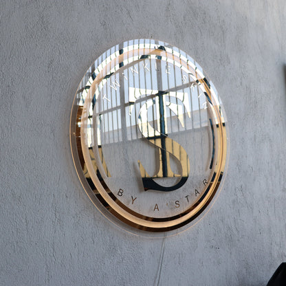 Business Neon Sign | Mirror Neon Sign |  Acrylic Custom Logo Decoration