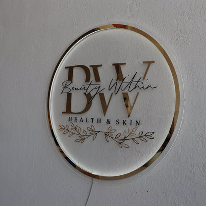 Business Neon Sign | Mirror Neon Sign |  Acrylic Custom Logo Decoration
