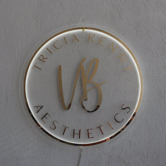 Business Neon Sign | Mirror Neon Sign |  Acrylic Custom Logo Decoration