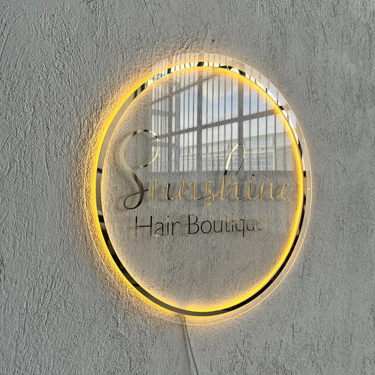 Business Neon Sign | Mirror Neon Sign |  Acrylic Custom Logo Decoration