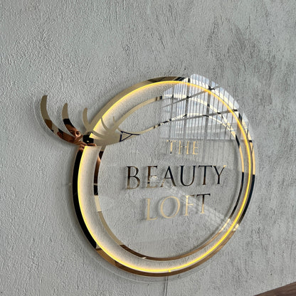 Business Neon Sign | Mirror Neon Sign |  Acrylic Custom Logo Decoration