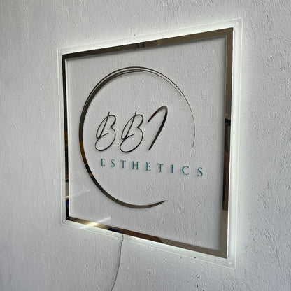 Business Neon Sign | Mirror Neon Sign |  Acrylic Custom Logo Decoration