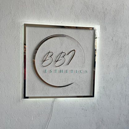 Business Neon Sign | Mirror Neon Sign |  Acrylic Custom Logo Decoration